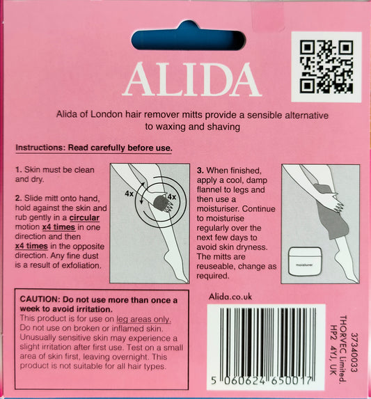 Alida Hair Remover Mitt for Legs - Instructions for use
