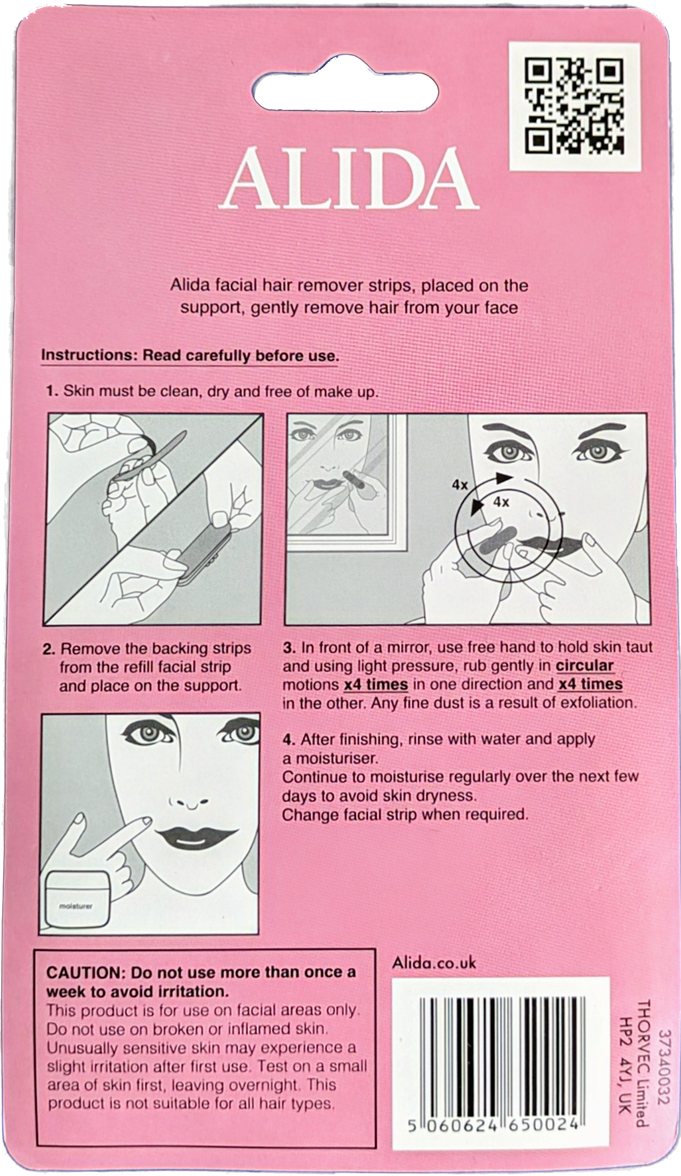 Alida Facial Hair Remover Mitts Card back