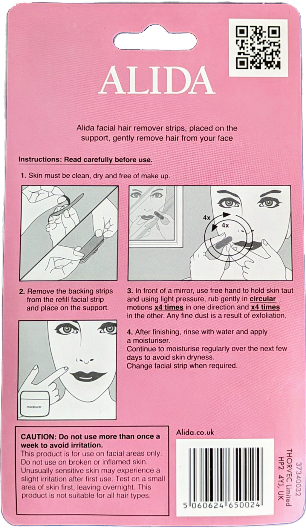 Alida Facial Hair Remover Mitts Card back