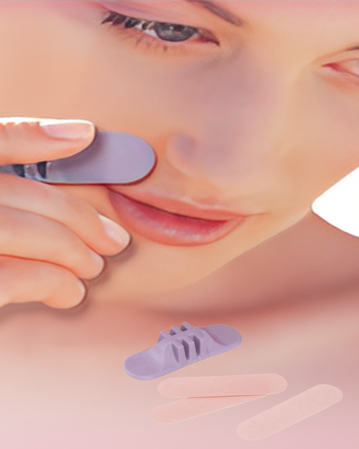 Close-up of a hand using Alida facia hair remover