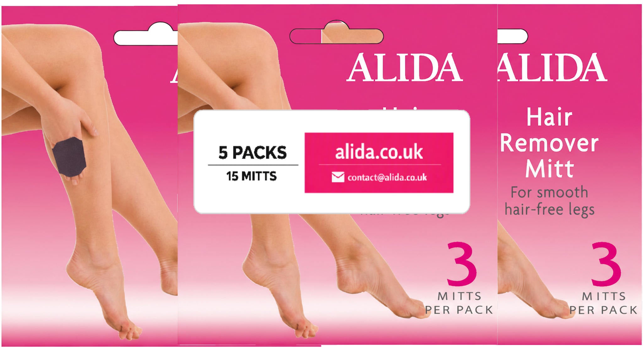 ALIDA Hair Remover Mitt for Legs | 5-Pack (15 Mitts)