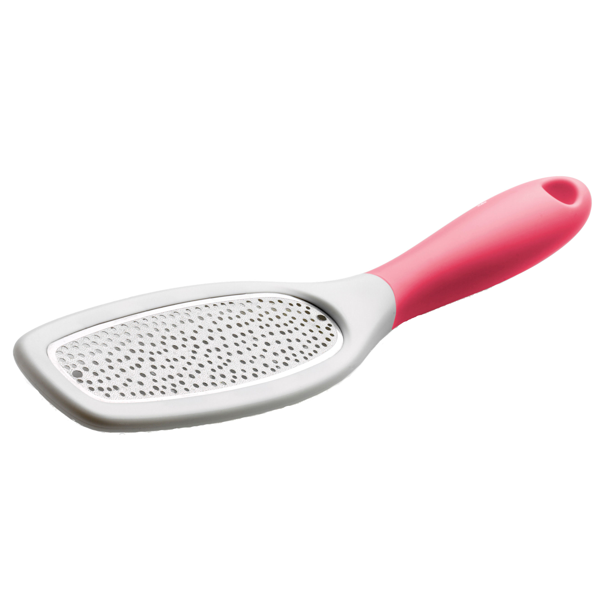 Pink dual-sided foot file with ergonomic handle for easy use and effective foot care.