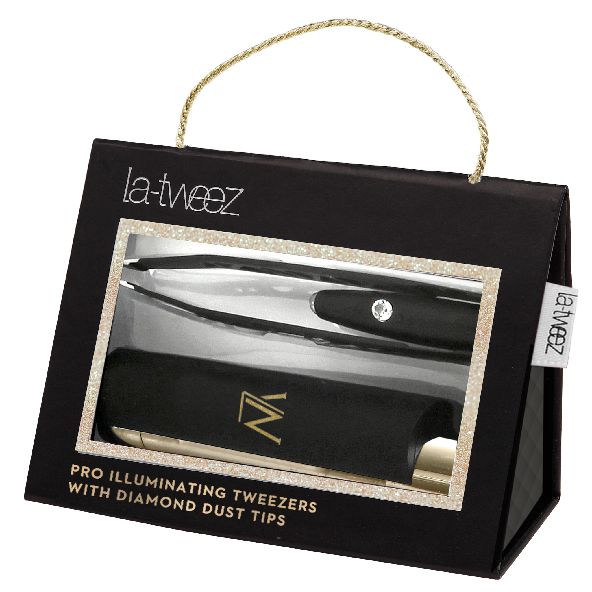 La-tweez BLACK + Diamond Dust Tips in Gift Box