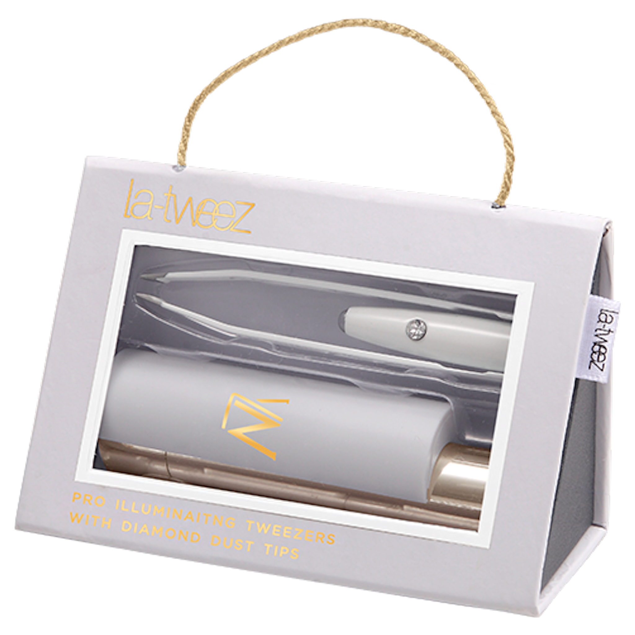 La-tweez WHITE + Diamond Dust Tips in Gift Box