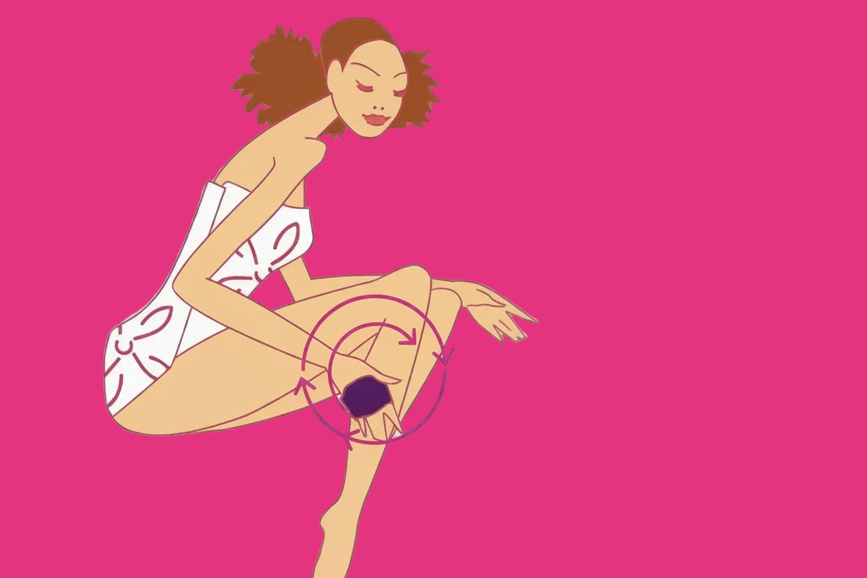 Alida Hair remover mitt with arrows around it