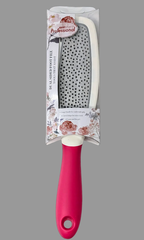 Alida Foot File Pink handle in packaging from alida.co.uk