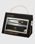 La-Tweez packaging with tweezers inside on a light gray background